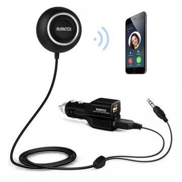 Avantek Bluetooth 4.0 Car Kit, Dual USB Port Car Charger (Container Product as it is, No Warranty, No Guarantee, No Return, No Exchange) - Imported from UK